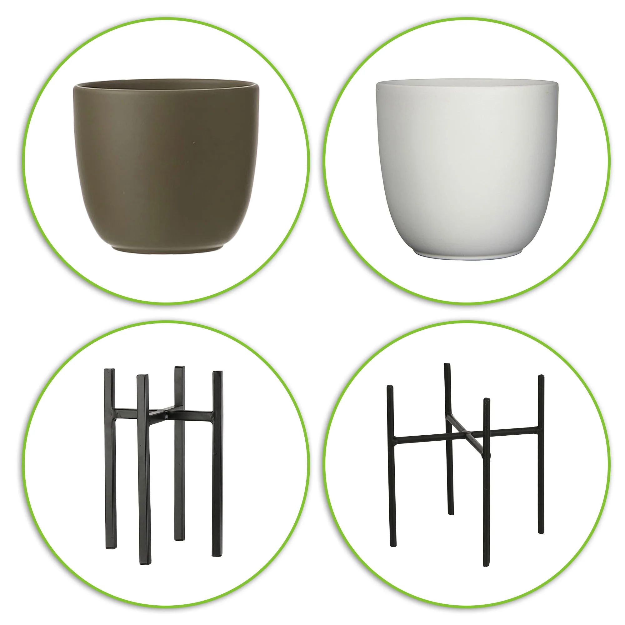4x Plantes vertes d'intérieur - Mélange 'Eden Collection' incl. cache-pots et étagères pour plantes - Image 4