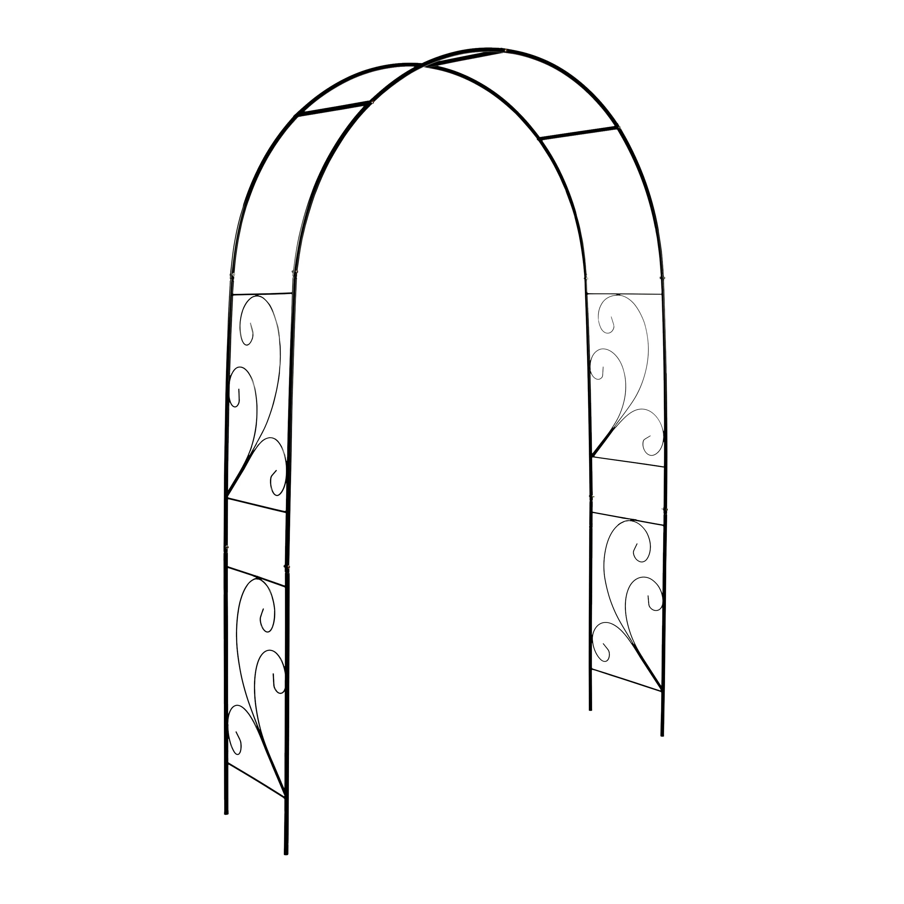 Arche à rosiers métallique 150cm noire à volutes - Image 2