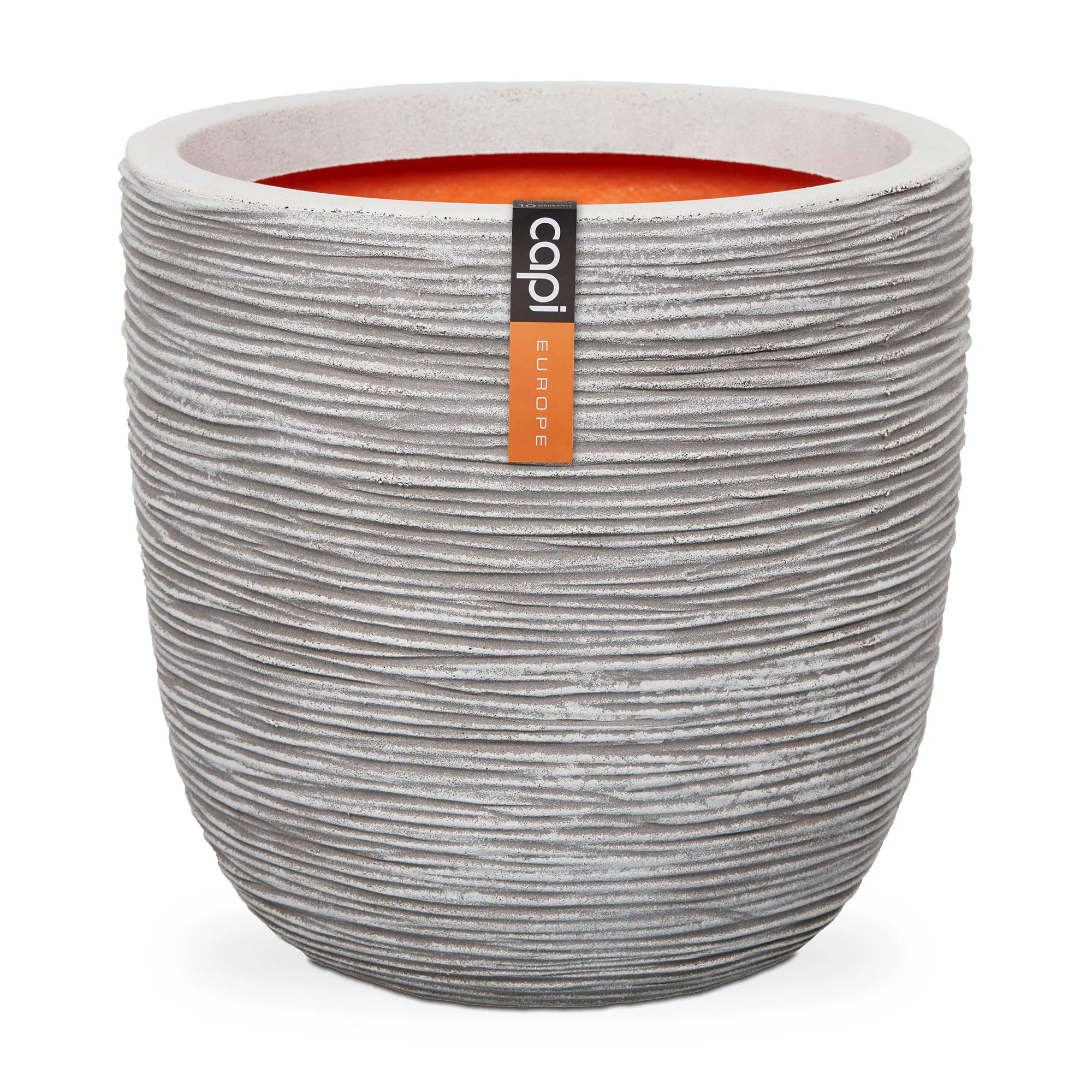 Capi pot de fleurs Nature pot bombé Rib rond ivoire - Pot pour l'intérieur et l'extérieur