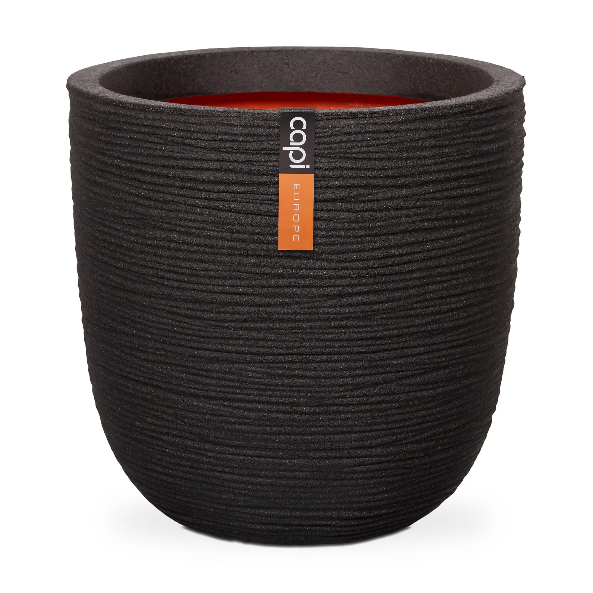 Capi pot de fleurs Nature rib rond noir - Pot pour l'intérieur et l'extérieur