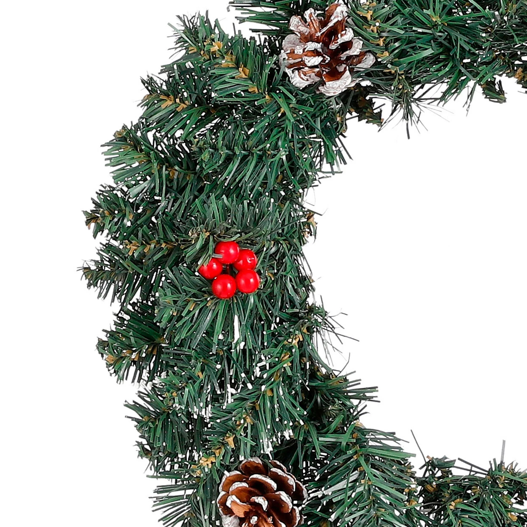 Couronne de Noël 'Creston', avec aiguilles enneigées et décorations (35 cm) - Image 2