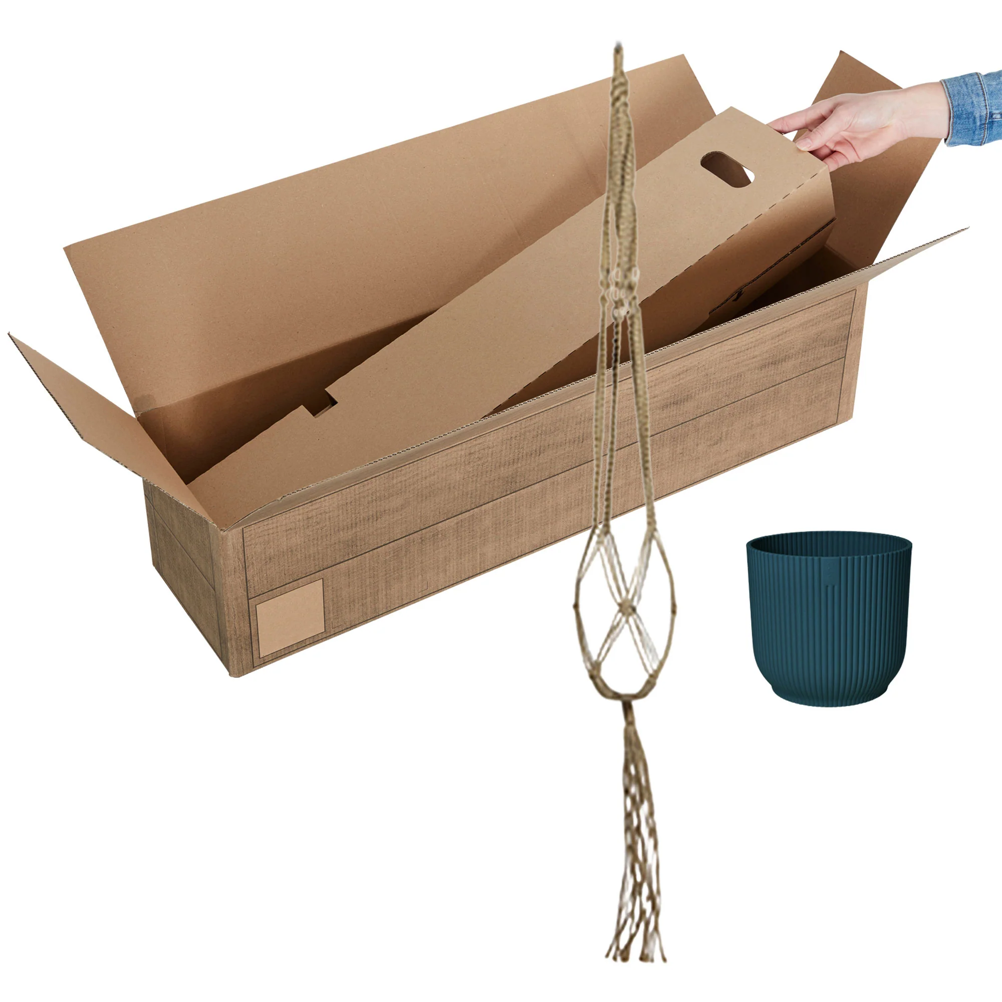 Elho Cache-pot 'Vibes Fold' bleu avec suspension pour plante - Image 5