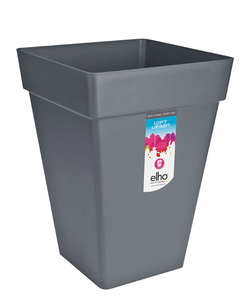 Elho pot de fleurs haut Loft urban carré anthracite - Pot pour l'extérieur - Image 3