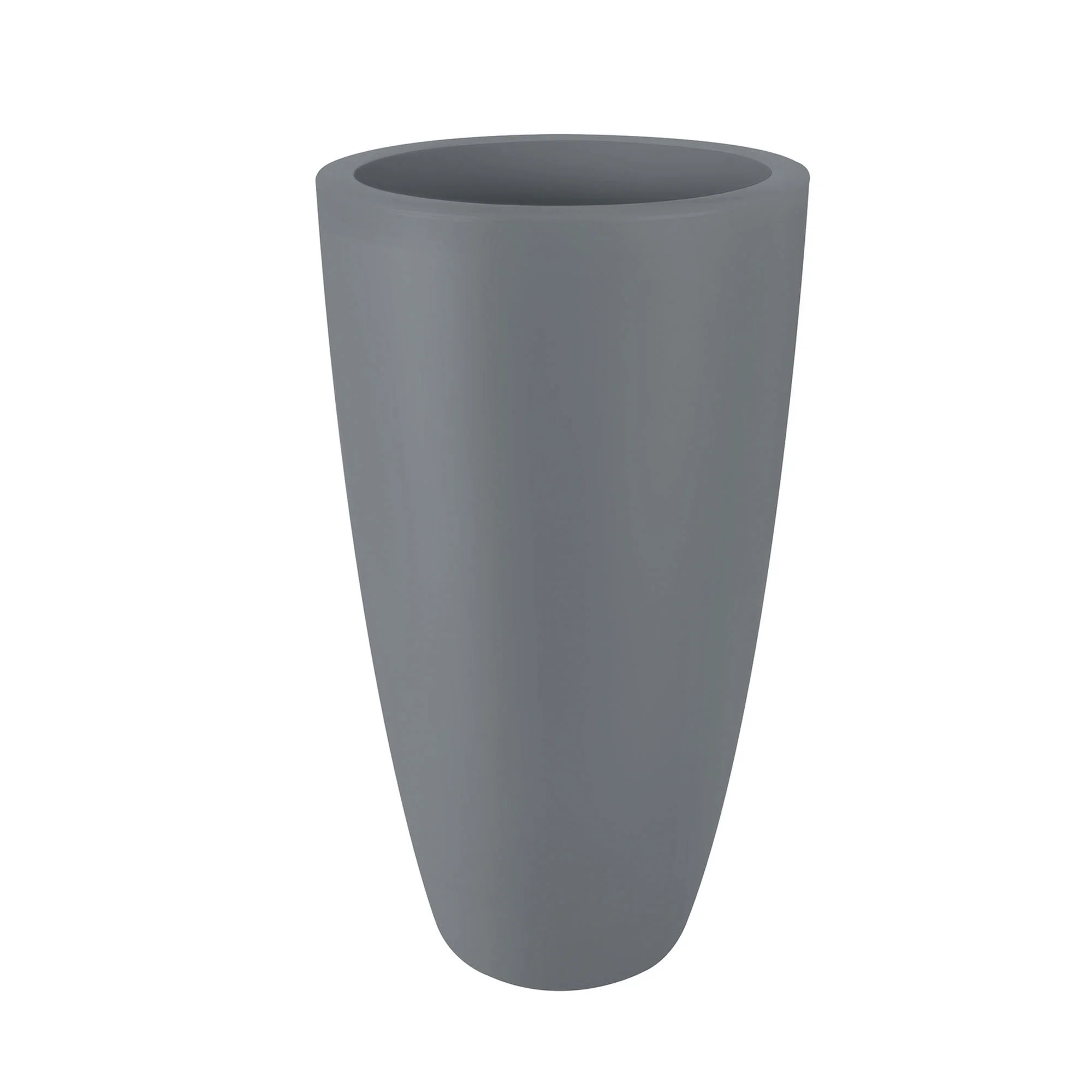 Elho pot de fleurs haut Pure soft rond gris - Pot pour l'intérieur et l'extérieur - Image 2