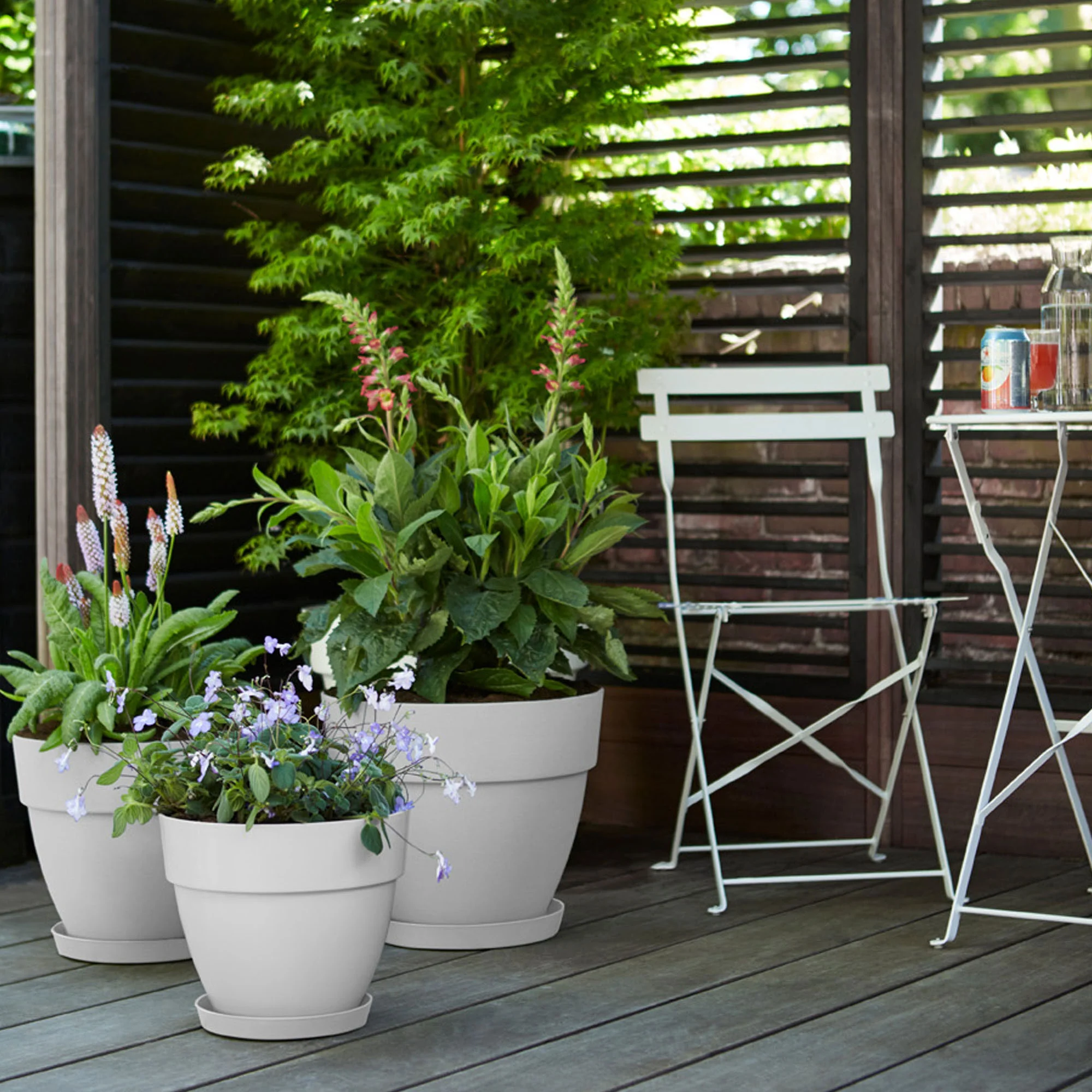 Elho pot de fleurs Vibia campana rond blanc - Pot pour l'extérieur - Image 6
