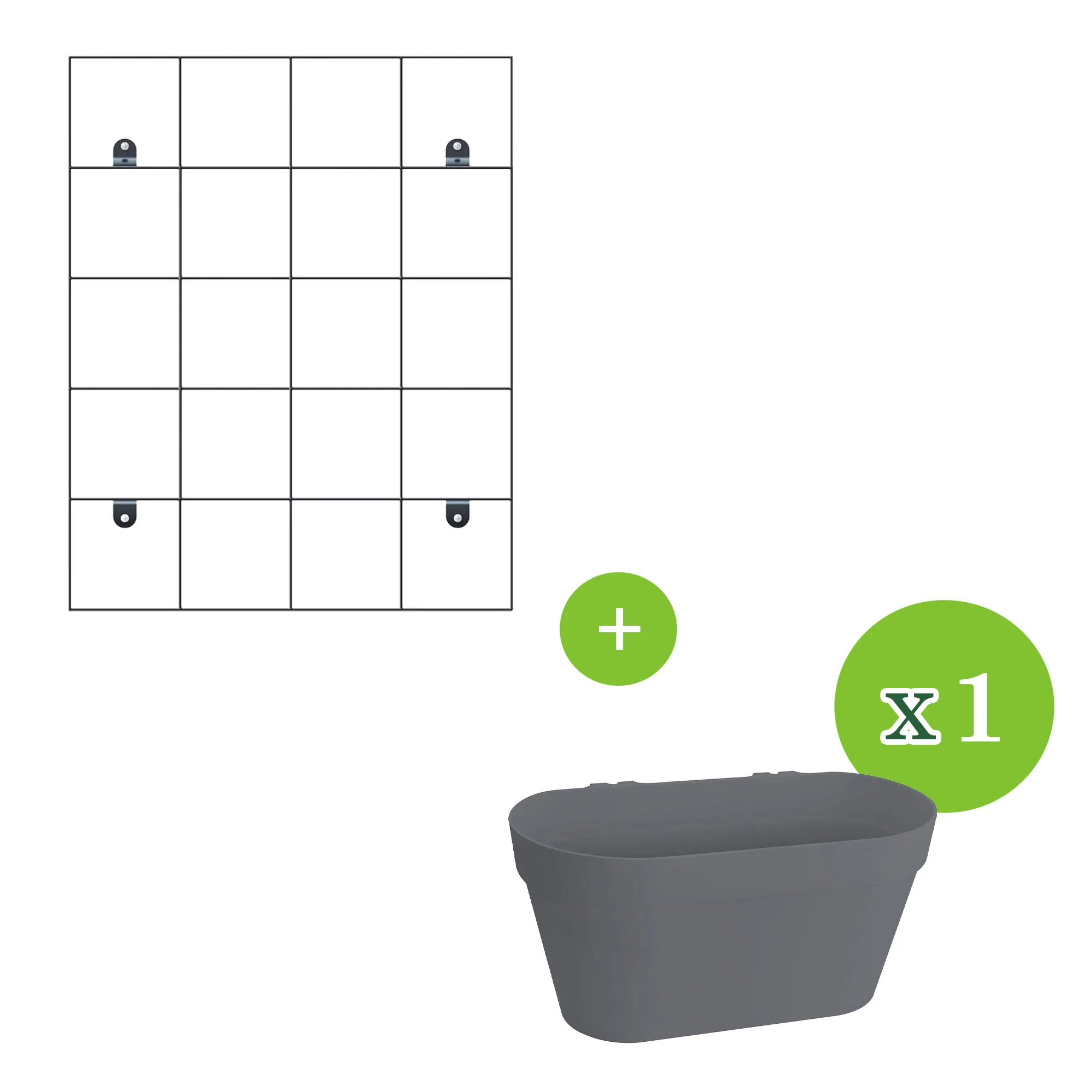 Elho Pot inclus. 'Loft urban Green wall ' ovale anthracite avec Support Elho - Pot pour l'extérieur - Image 3