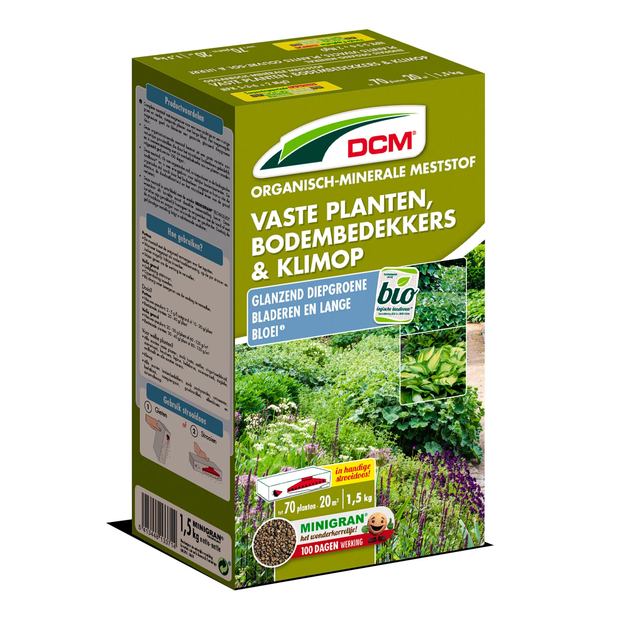 Engrais végétal pour plantes vivaces, couvre-sols et lierre - Biologique 1,5 kg - DCM - Image 2