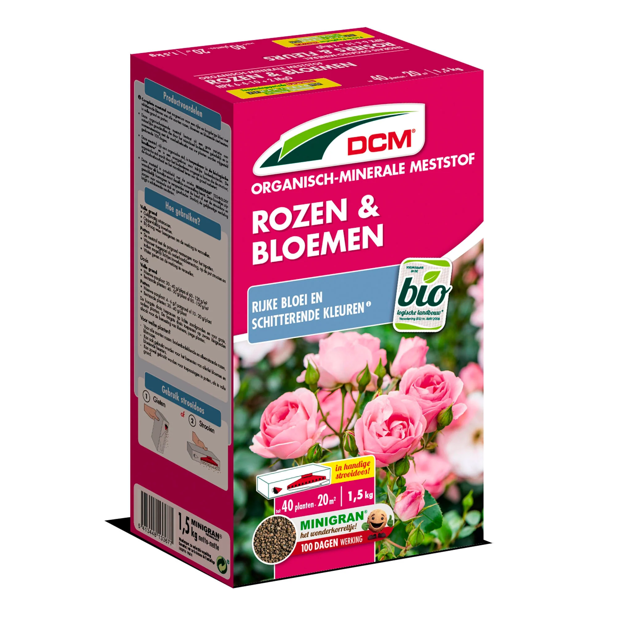 Engrais végétal pour roses et fleurs - Biologique 1,5 kg - DCM - Image 2