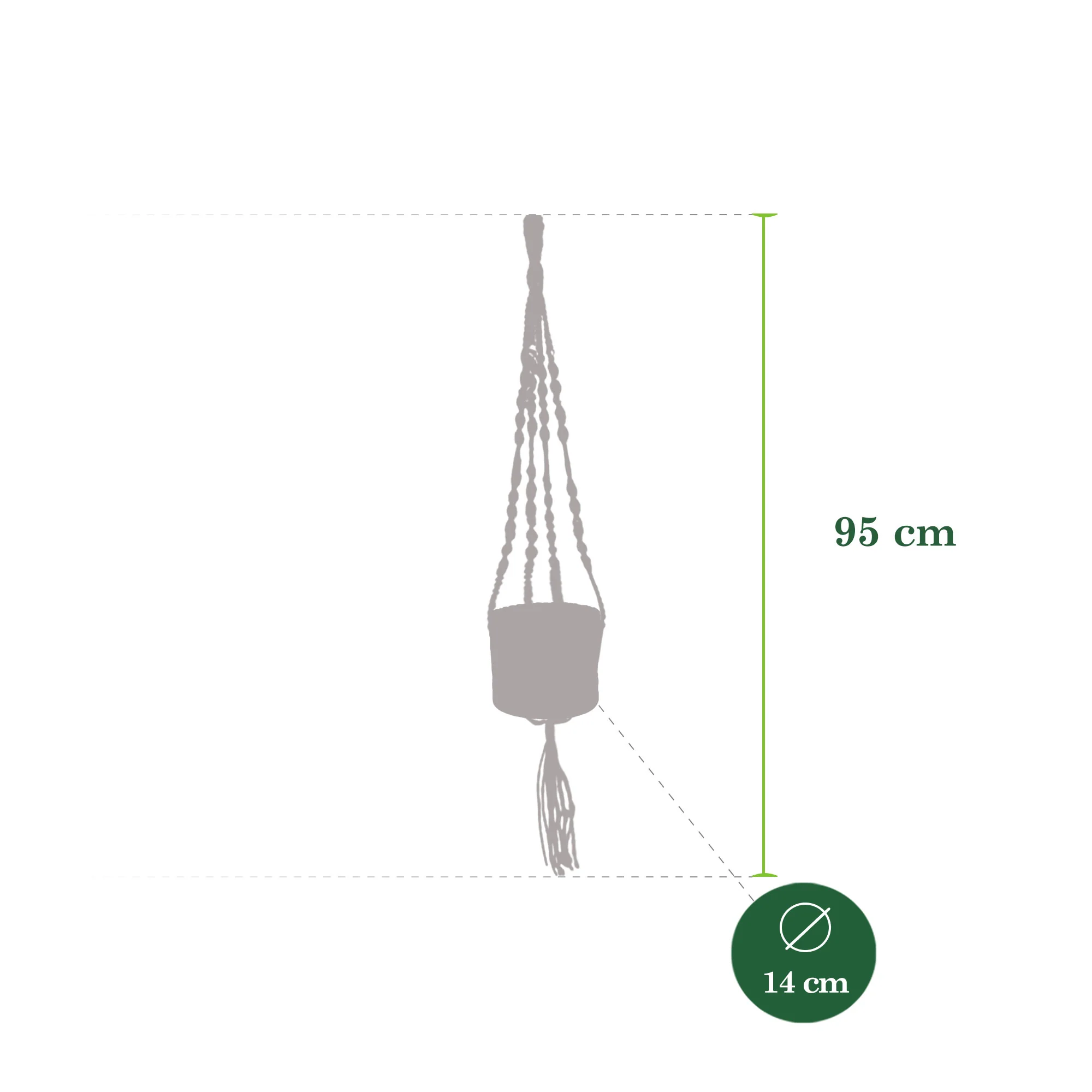 Mica Decorations panier Macrame 'Bonaparte' noir-blanc avec suspension pour plante - Image 5