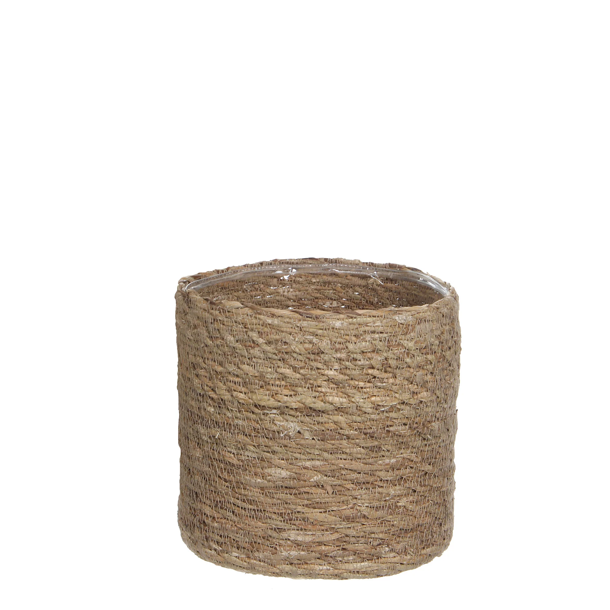 Mica pot de fleurs Atlantic zeegras rond marron avec table à plantes - Pot pour l'intérieur - Image 3