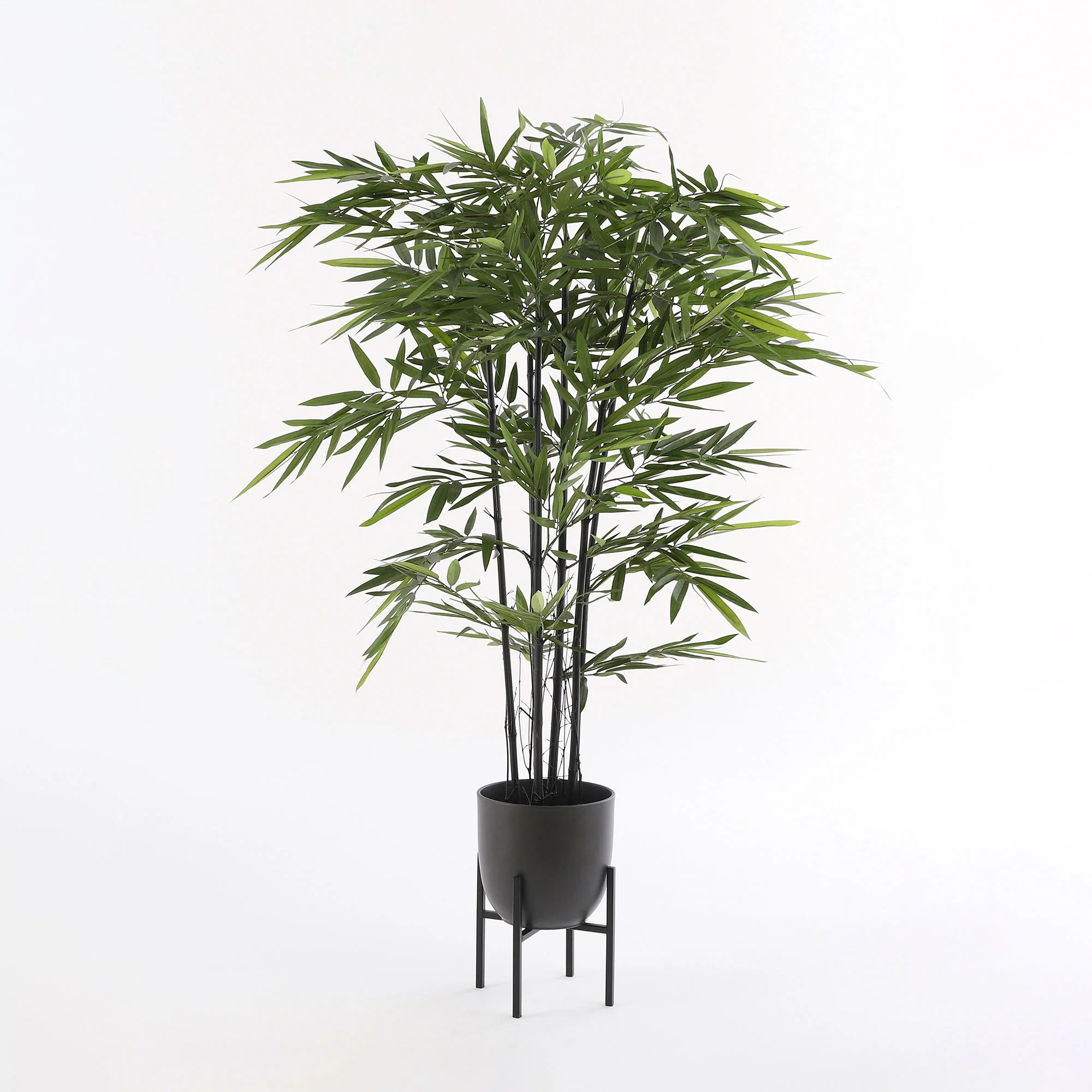 Mica pot de fleurs Tusca rond noir avec table à plantes - Pot pour l'intérieur - Image 2