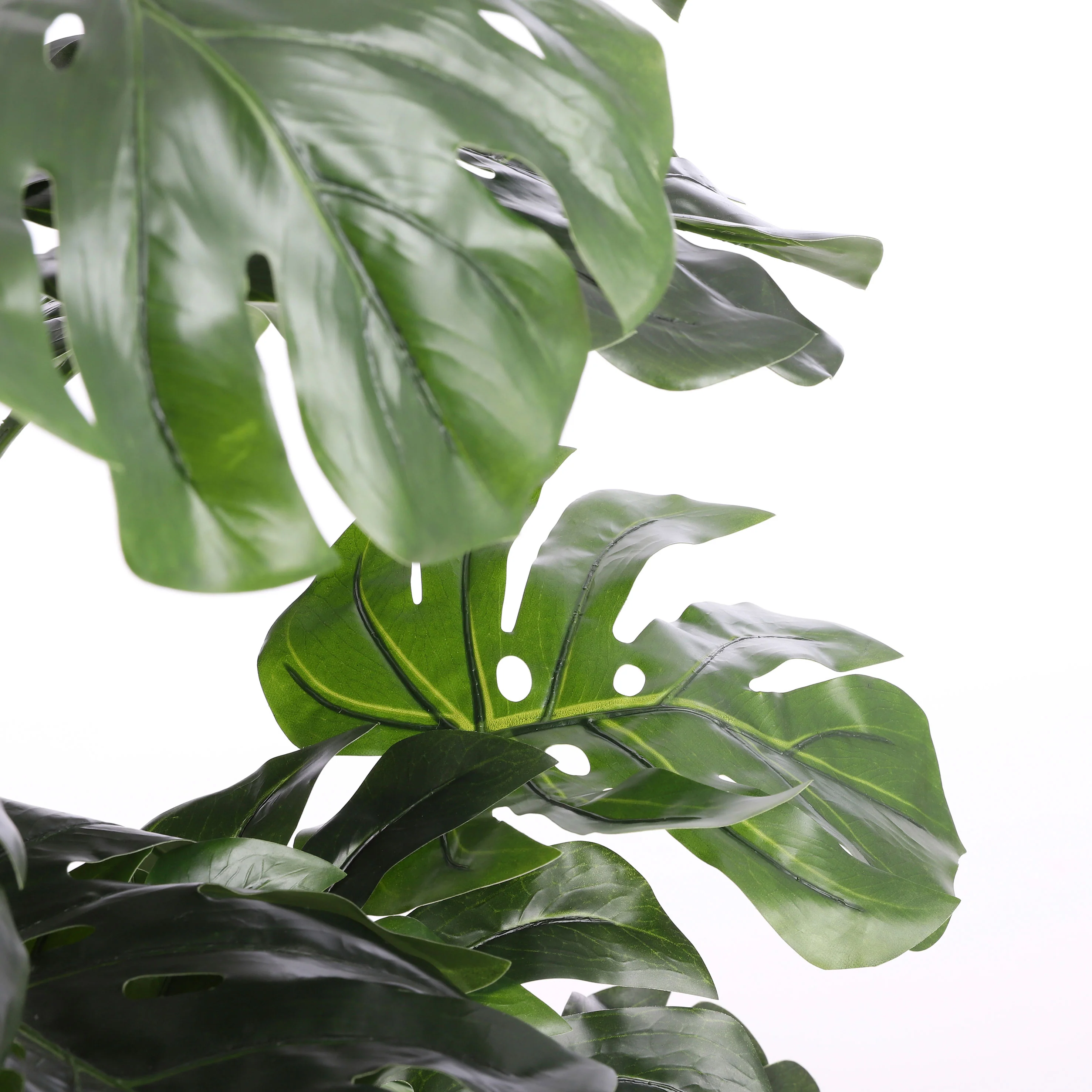 Monstera artificiel incl. cache-pot rond en plastique - Image 3