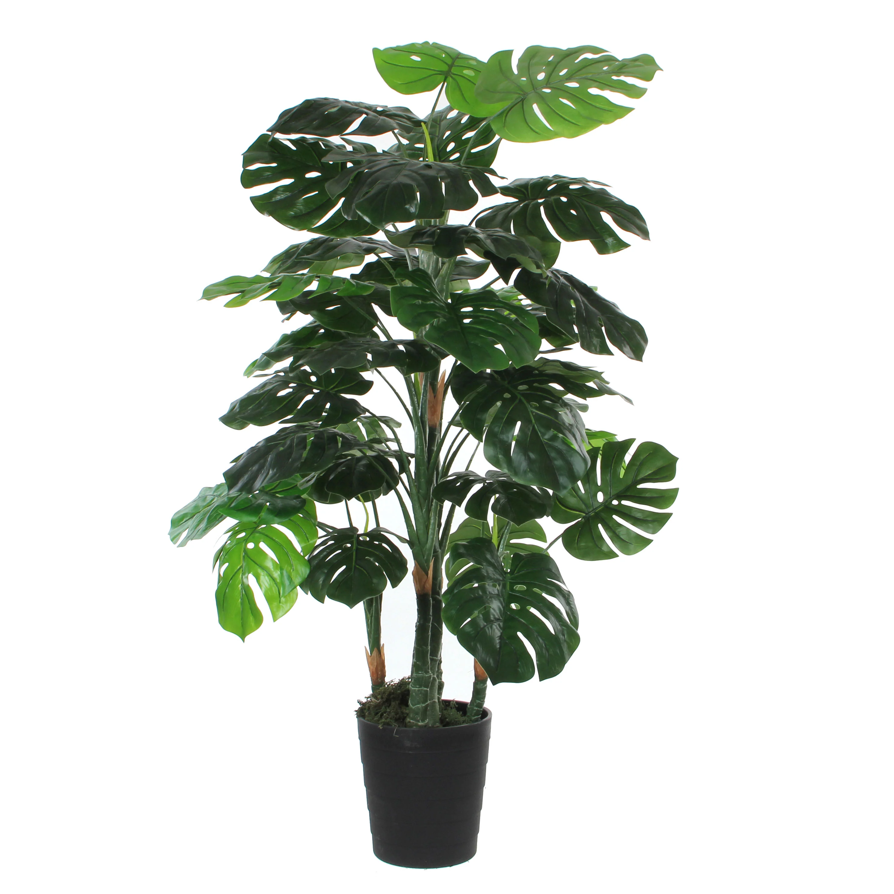 Monstera artificiel incl. cache-pot rond en plastique - Image 4