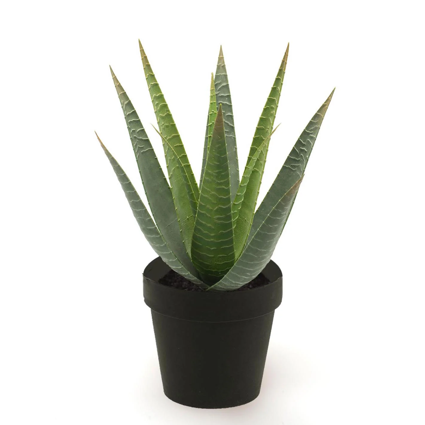Plante artificielle Aloe vera avec cache-pot noir - Image 2