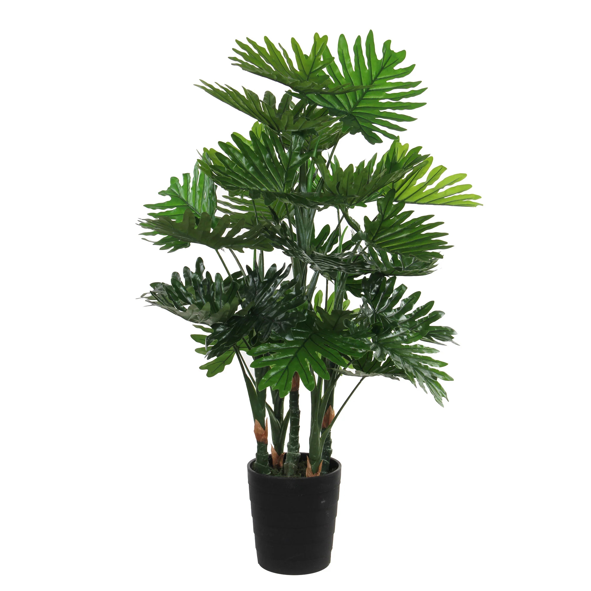 Plante artificielle Philodendron Avec cache-pot rond en plastique - Image 2