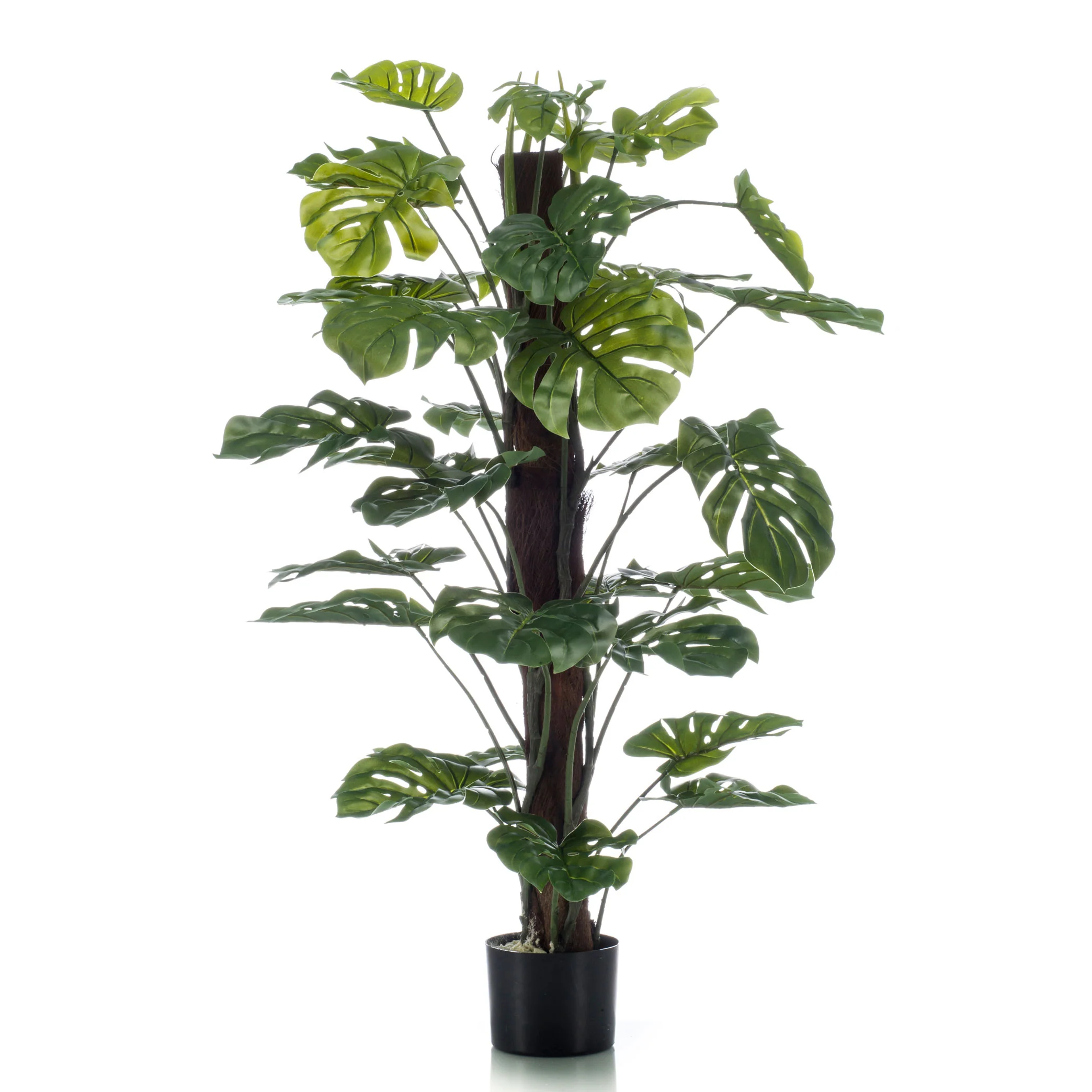 Plante artificielle Plante à trous Monstera op stam avec cache-pot noir