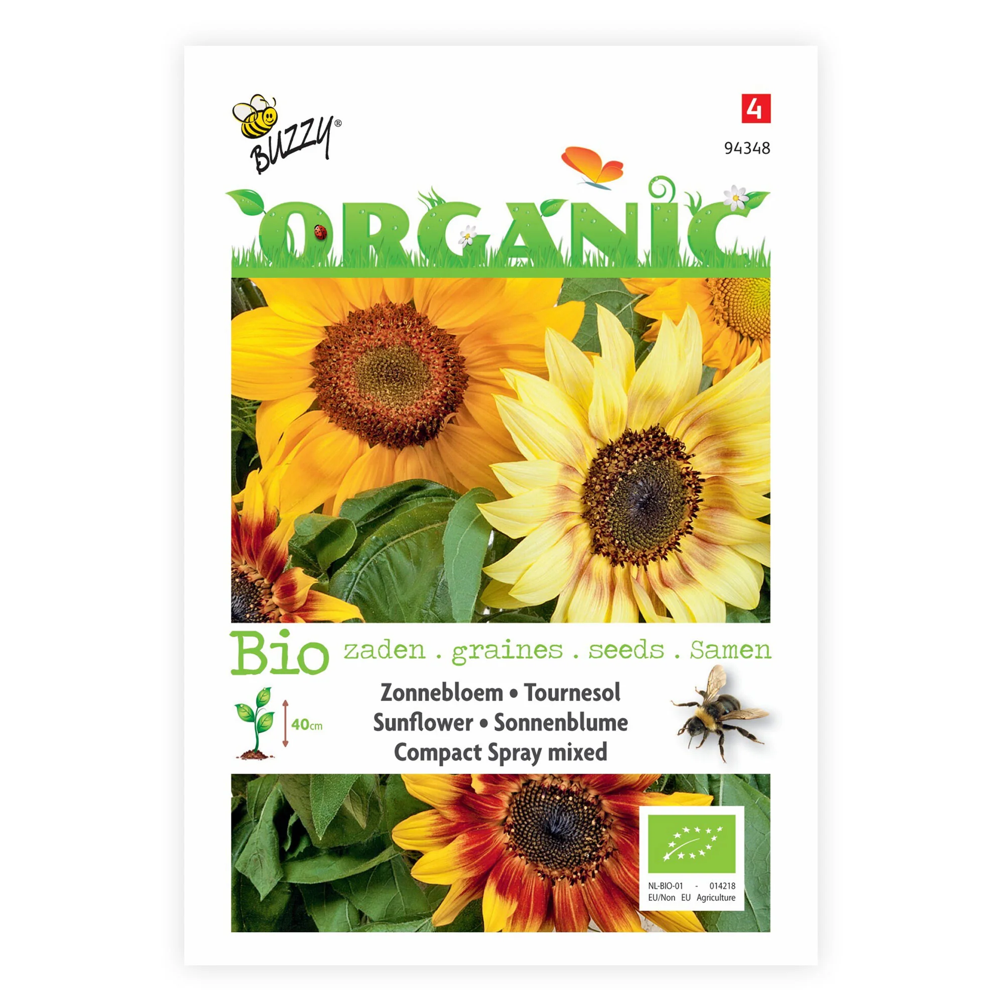 Tournesol Helianthus 'Compact Spray' - Biologique jaune 3 m² - Semences de fleurs