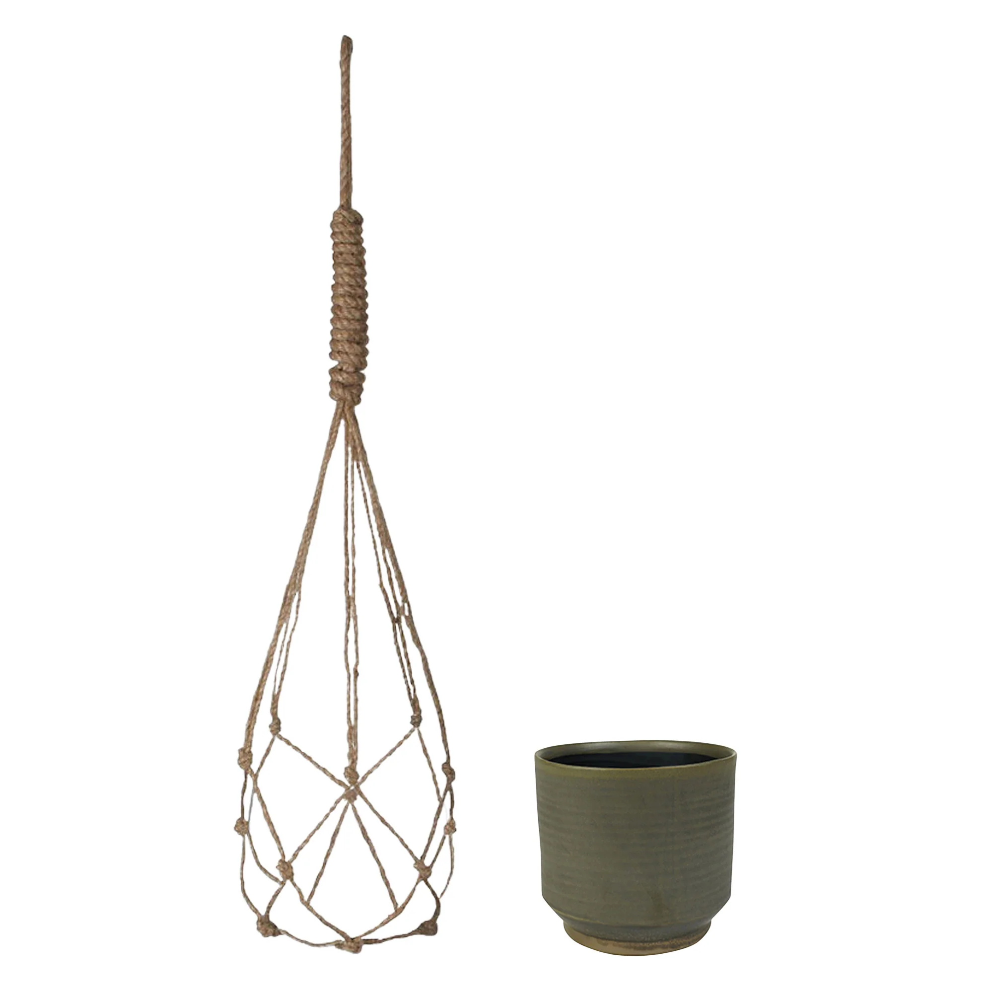 TS Decorations Cache-pot 'Suze' marron avec suspension pour plante - Image 5