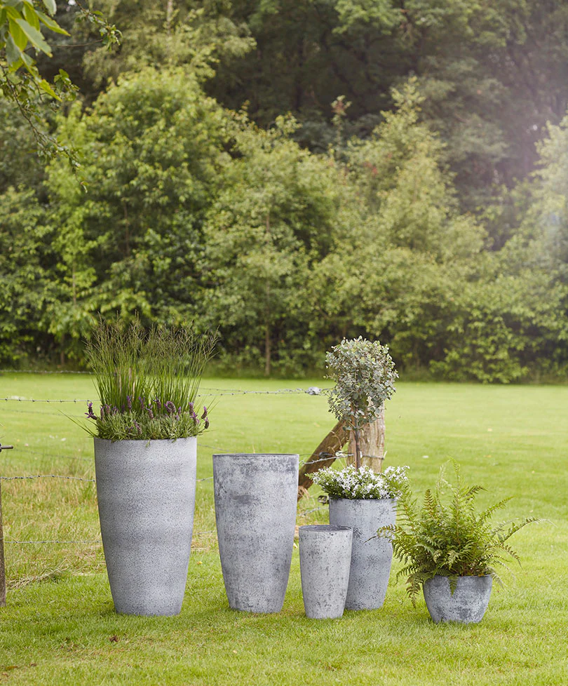 TS pot de fleurs Nova rond gris - Pot pour l'intérieur et l'extérieur - Image 2